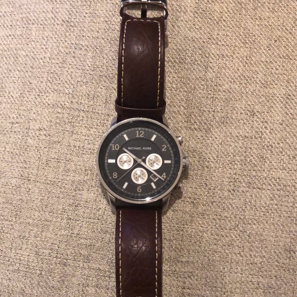 Michael Kors Leather Chronograph Watch